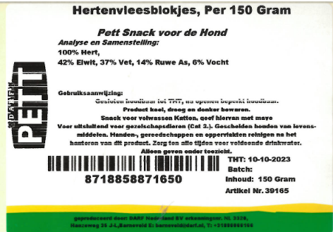 Hertenvleesblokjes