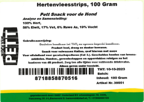 Hertenvleesstrips