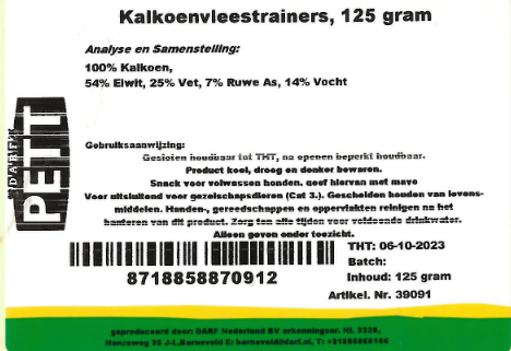 Kalkoenvleestrainers 125