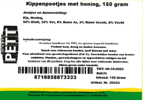 Kippenpoot met hoining
